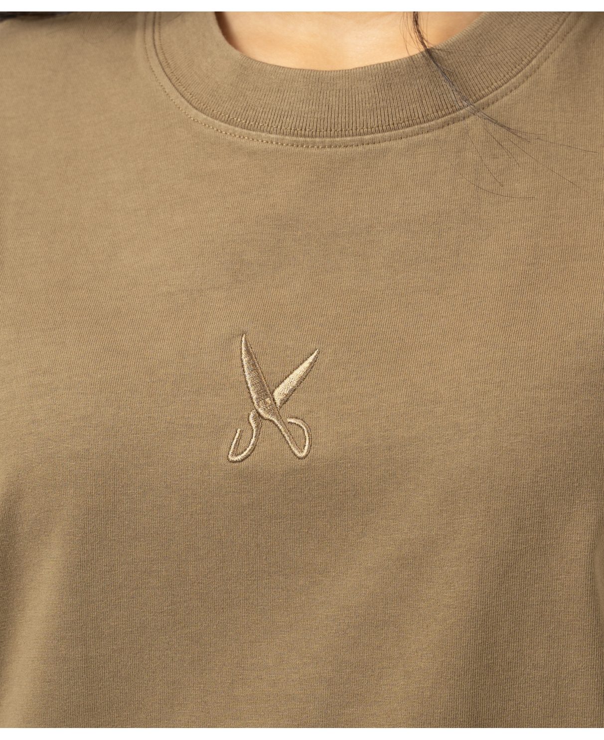Plain Washed Oversize T-shirt - Light Brown