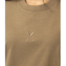 Plain Washed Oversize T-shirt - Light Brown