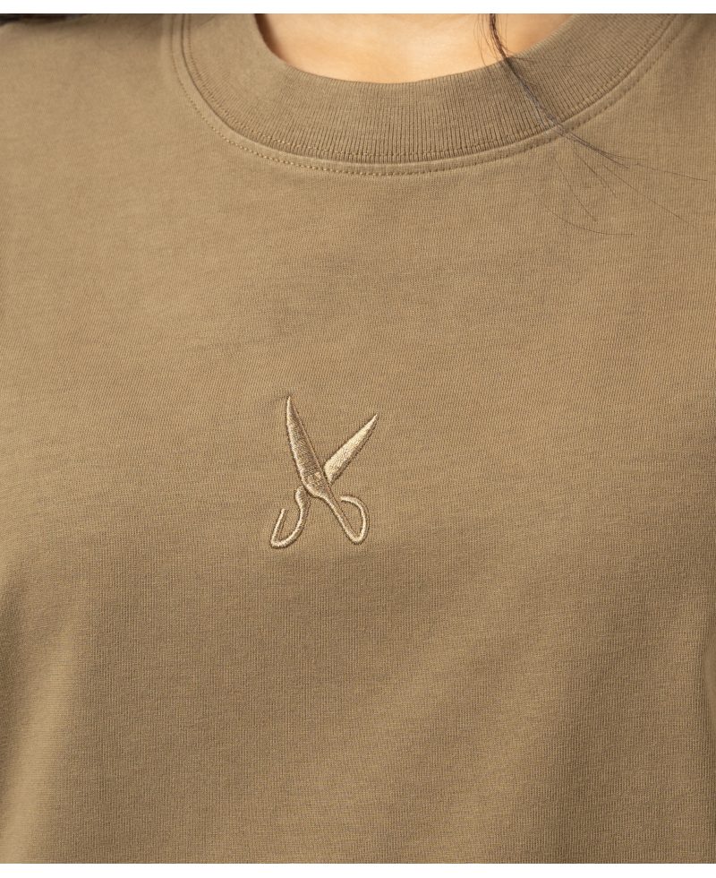 Plain Washed Oversize T-shirt - Light Brown Plain Washed Oversize T-shirt - Light Brown