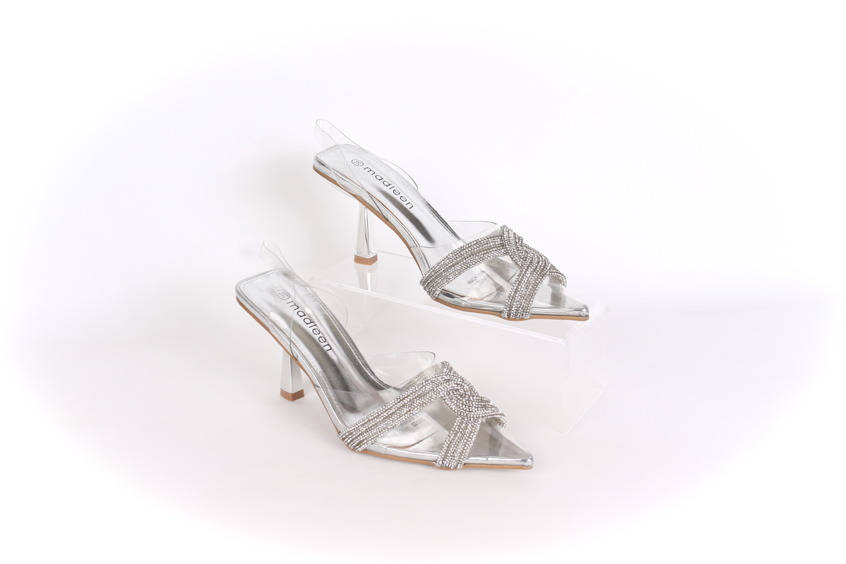 كعب سهل الارتداء مزين بالكريستال