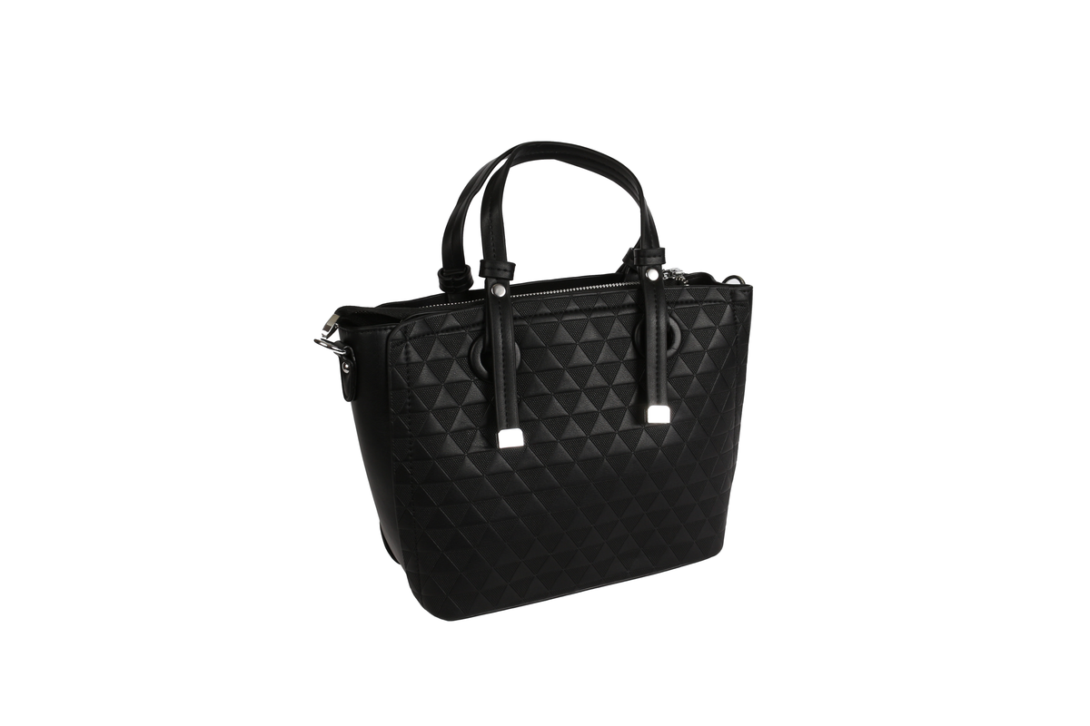 حقيبة بنقشة مضلعة