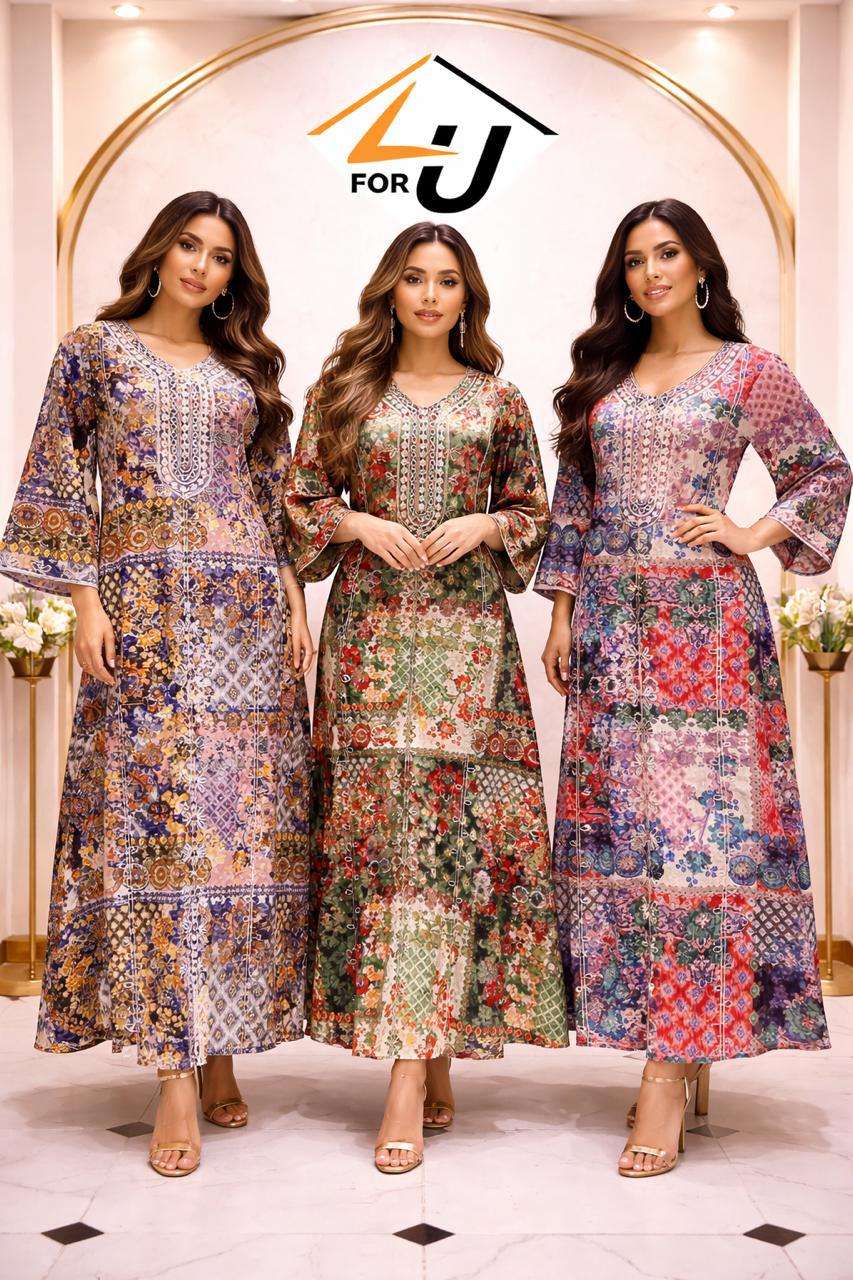 جلابية بتداخل ألوان رائعة  Sn109