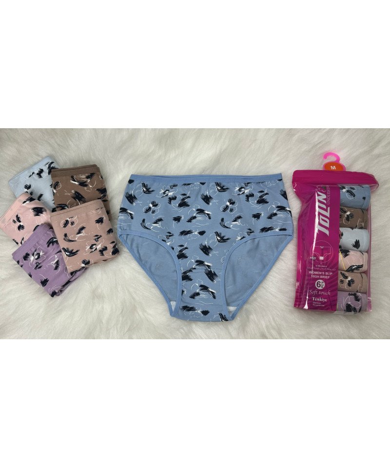 شد 6 حبة كيلوت نسائي ماركة تولين صناعة تركية قطن 100% كود 2186203