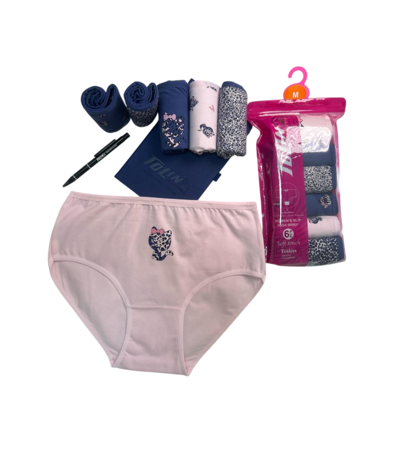 شد 6 حبة كيلوت نسائي ماركة تولين صناعة تركية قطن 100% كود 2186220