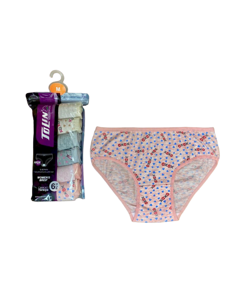 شد 6 حبة كيلوت نسائي ماركة تولين صناعة تركية قطن 100% كود 227 شد 6 حبة كيلوت نسائي ماركة تولين صناعة تركية قطن 100% كود 227