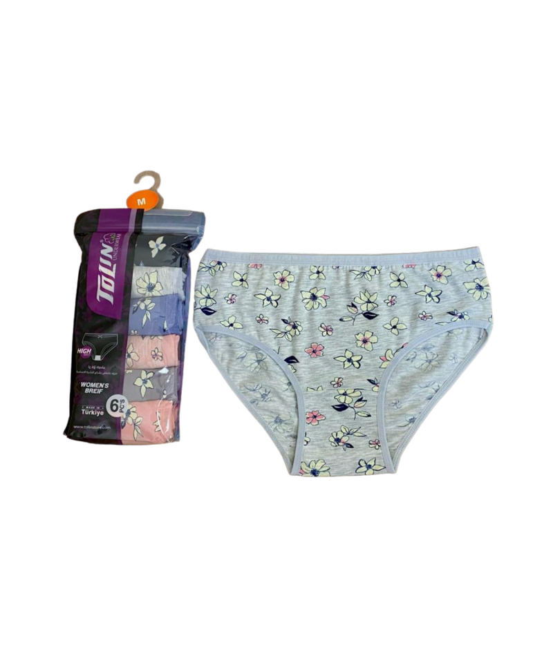 شد 6 حبة كيلوت نسائي ماركة تولين صناعة تركية قطن 100% كود 227 شد 6 حبة كيلوت نسائي ماركة تولين صناعة تركية قطن 100% كود 227