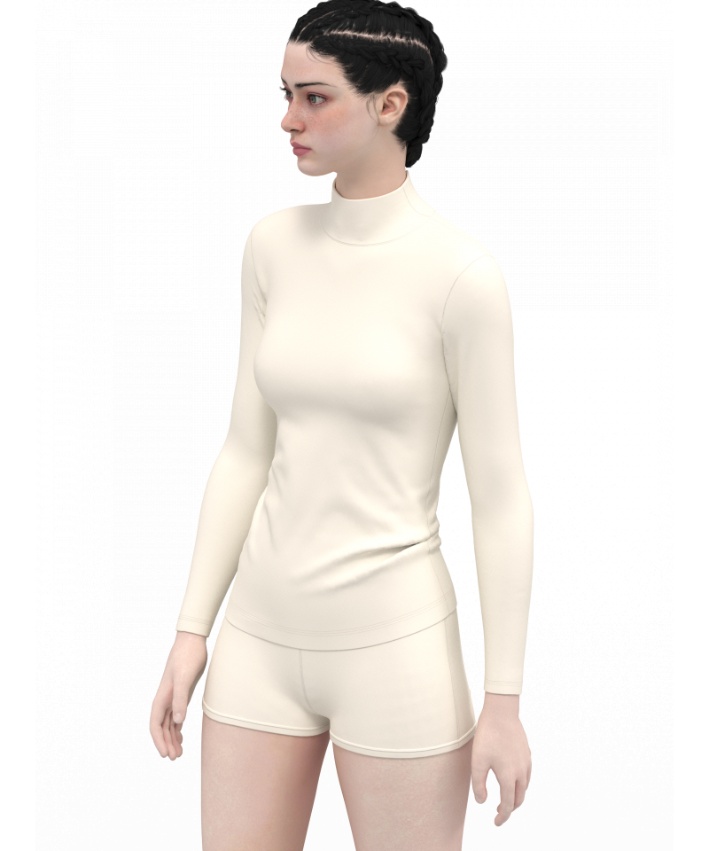 فانيلة نسائية كم طويل ليغرا رقبة مرتفعة صناعة تركية ماركة تولين كود 6257