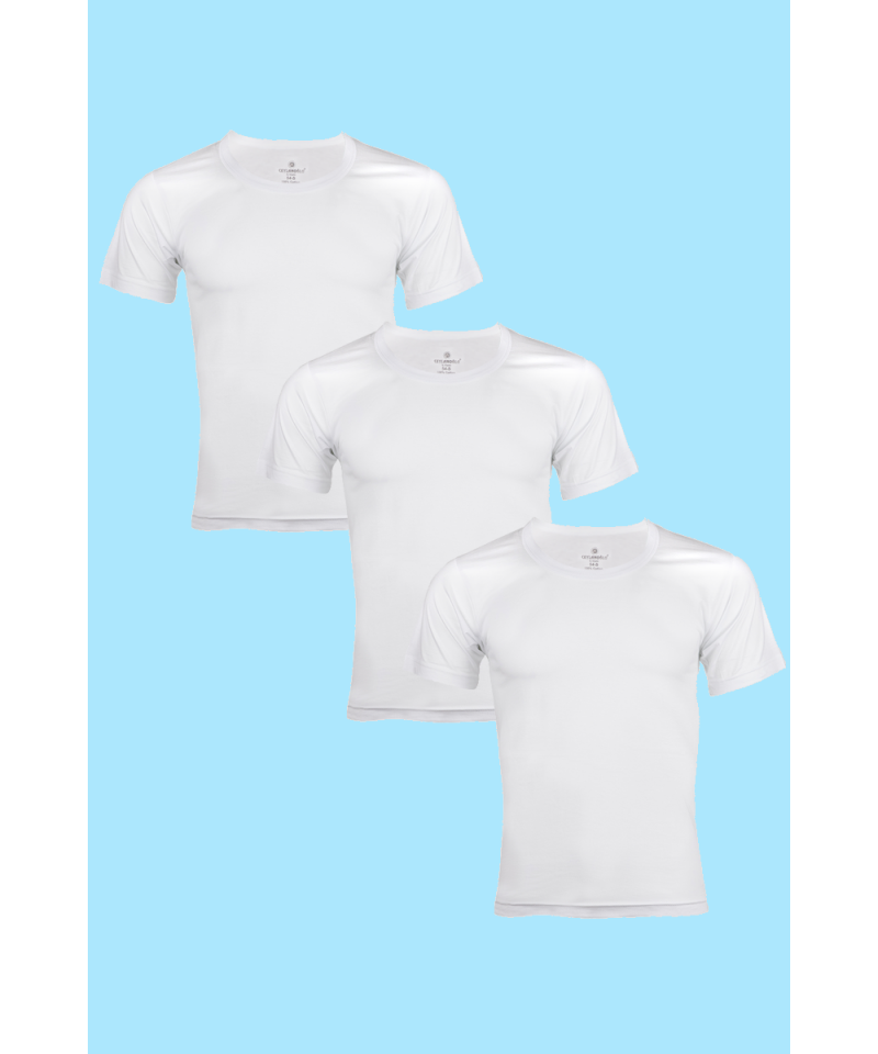 شد 6 حبة فانيلة رجالي رقبة دايري قطن 100% رقبة واسعة صناعة تركية ماركة جيلان كود 004