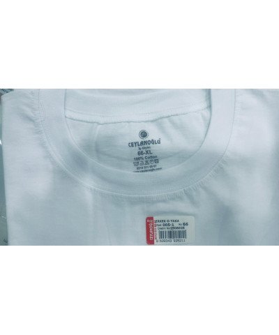 شد 6 حبة فانيلة رجالي رقبة مرتفعة قطن 100% ماركة جيلان صناعة تركية كود 006