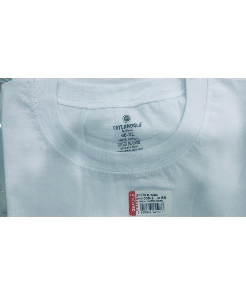 شد 6 حبة فانيلة رجالي رقبة مرتفعة قطن 100% ماركة جيلان صناعة تركية كود 006