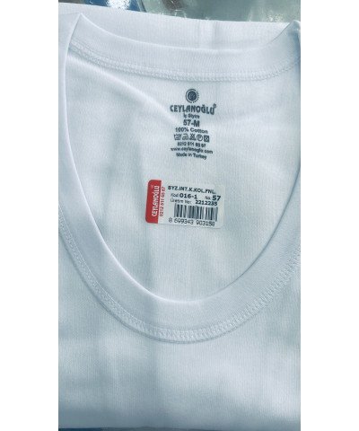 شد 6 حبة فانيلة رجالية رقبة V  قطن 100% صناعة تركية ماركة جيلان كود 007