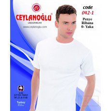 شد 6 حبة فانيلة رجالي رقبة مرتفعة ستريش قطن 100% صناعة تركية ماركة جيلان كود 1042