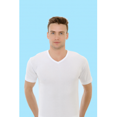 شد 6 حبة فانيلة رجالية ستريش رقبة V  قطن 100% ماركة جيلان صناعة تركية كود 1047