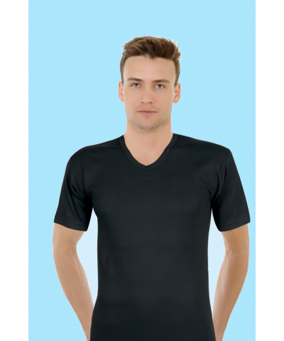 شد 6 حبة فانيلة رجالية ستريش رقبة V  قطن 100% ماركة جيلان صناعة تركية كود 1047