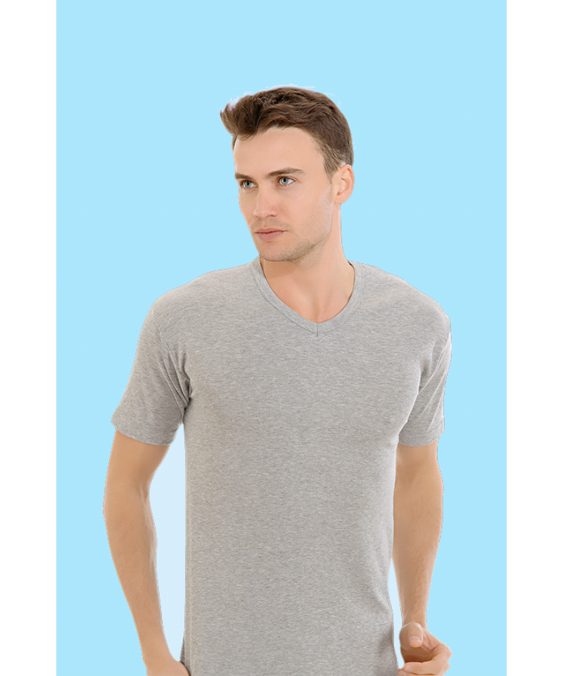 شد 6 حبة فانيلة رجالية ستريش رقبة V  قطن 100% ماركة جيلان صناعة تركية كود 1047