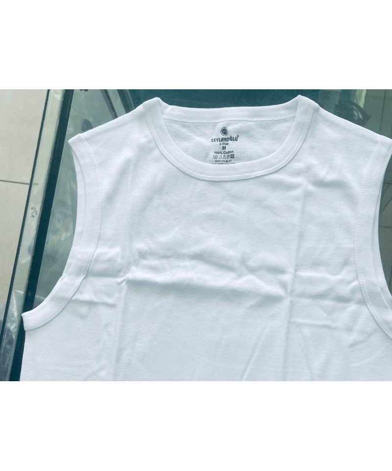 شد 6 حبة فانيلة كات رقبة دايري ستريش قطن 100% صناعة تركية ماركة جيلان كود 027