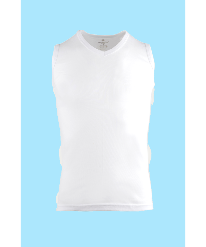 شد 6 حبة فانيلة كات ستريش رقبة V  قطن 100% صناعة تركية ماركة جيلان كود 048