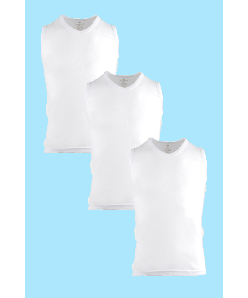 شد 6 حبة فانيلة كات ستريش رقبة V  قطن 100% صناعة تركية ماركة جيلان كود 048