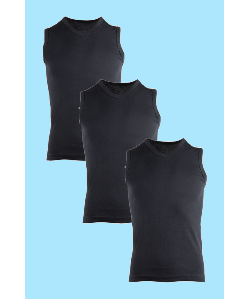 شد 6 حبة فانيلة كات ستريش رقبة V  قطن 100% صناعة تركية ماركة جيلان كود 048