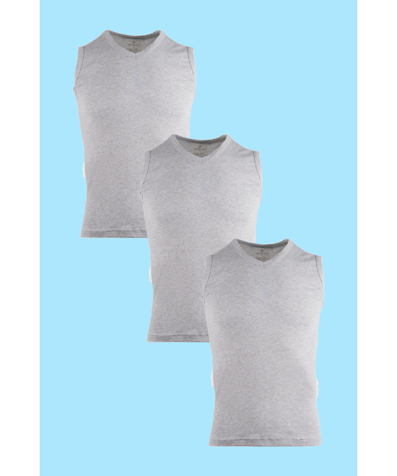 شد 6 حبة فانيلة كات ستريش رقبة V  قطن 100% صناعة تركية ماركة جيلان كود 048