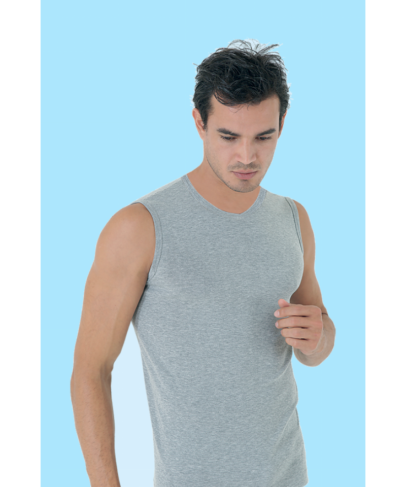 شد 6 حبة فانيلة كات ستريش رقبة V  قطن 100% صناعة تركية ماركة جيلان كود 048