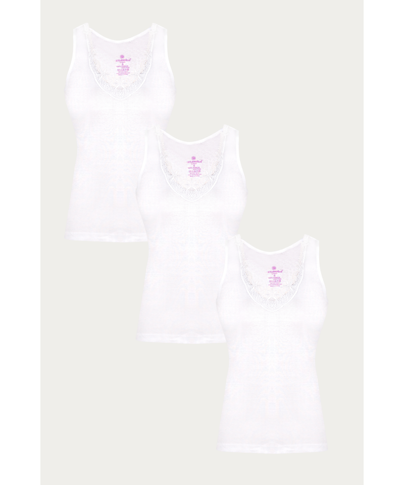 شد 6 حبة فانيلة صناعة تركية ماركة جيلان قطن 100% علاقي مع تطريز واسع ع الرقبة كود 166