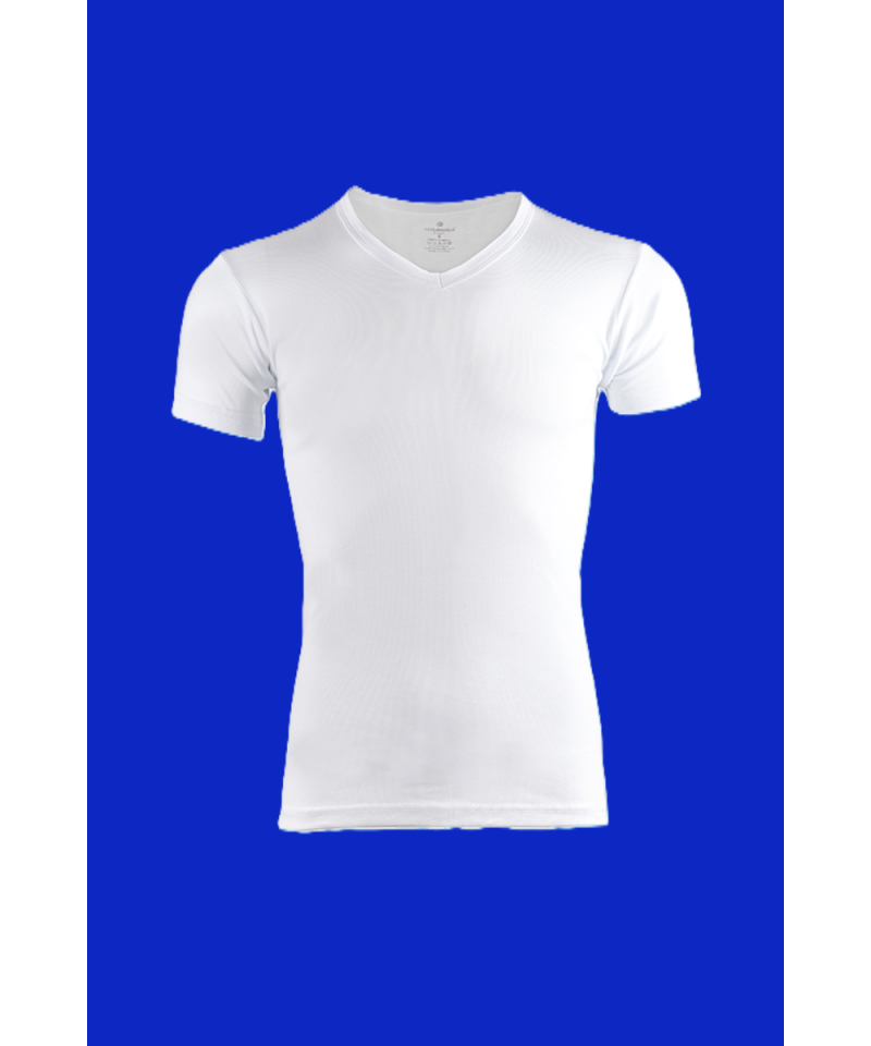 شد 6 حبة فانيلة نص كم ستريش رقبة V  ستريش صناعة تركية ماركة جيلان قطن 100% كود 1047