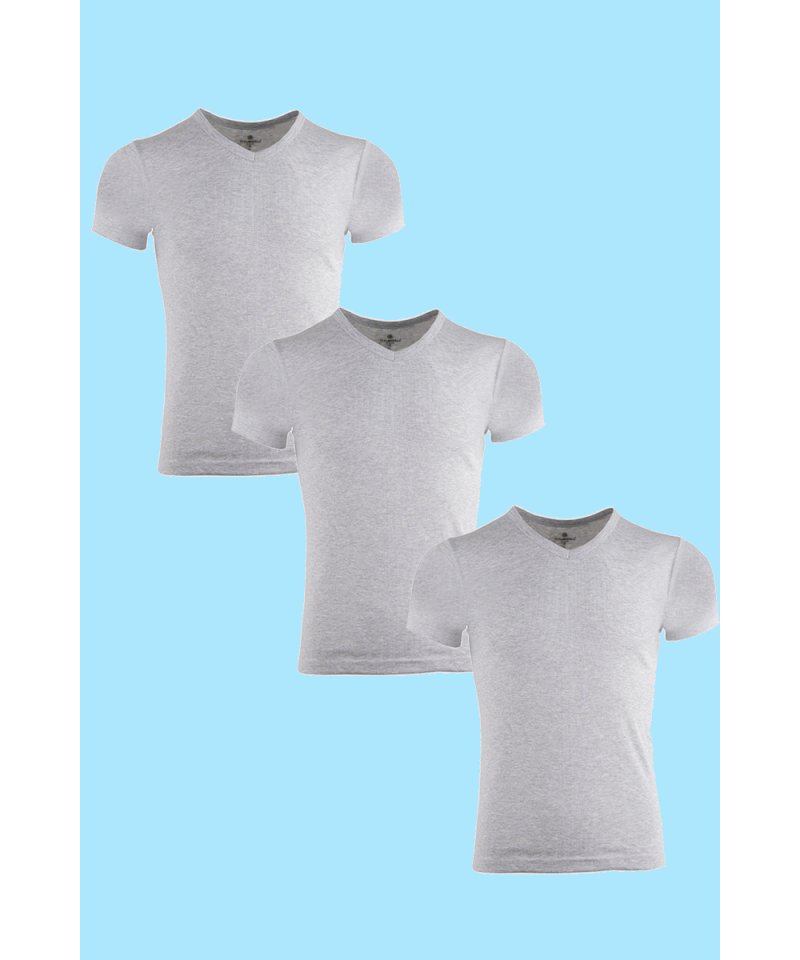 شد 6 حبة فانيلة نص كم ستريش رقبة V  ستريش صناعة تركية ماركة جيلان قطن 100% كود 1047