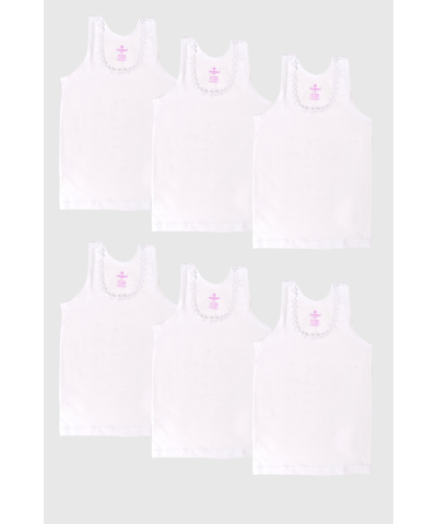 شد 6 حبة فانيلة بناتي قطن 100% صناعة تركية ماركة جيلان كود 314