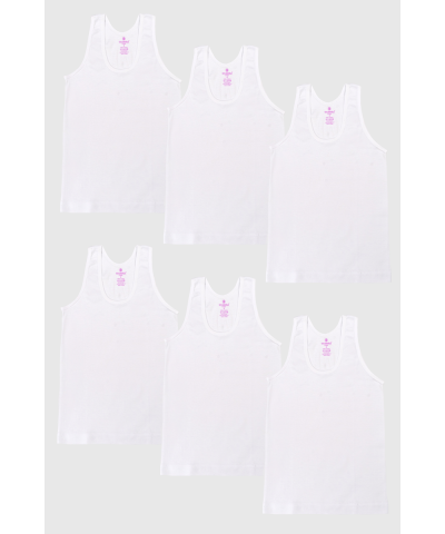 شد 6 حبة فانيلة بناتي قطن 100% صناعة تركية ماركة جيلان كود 316