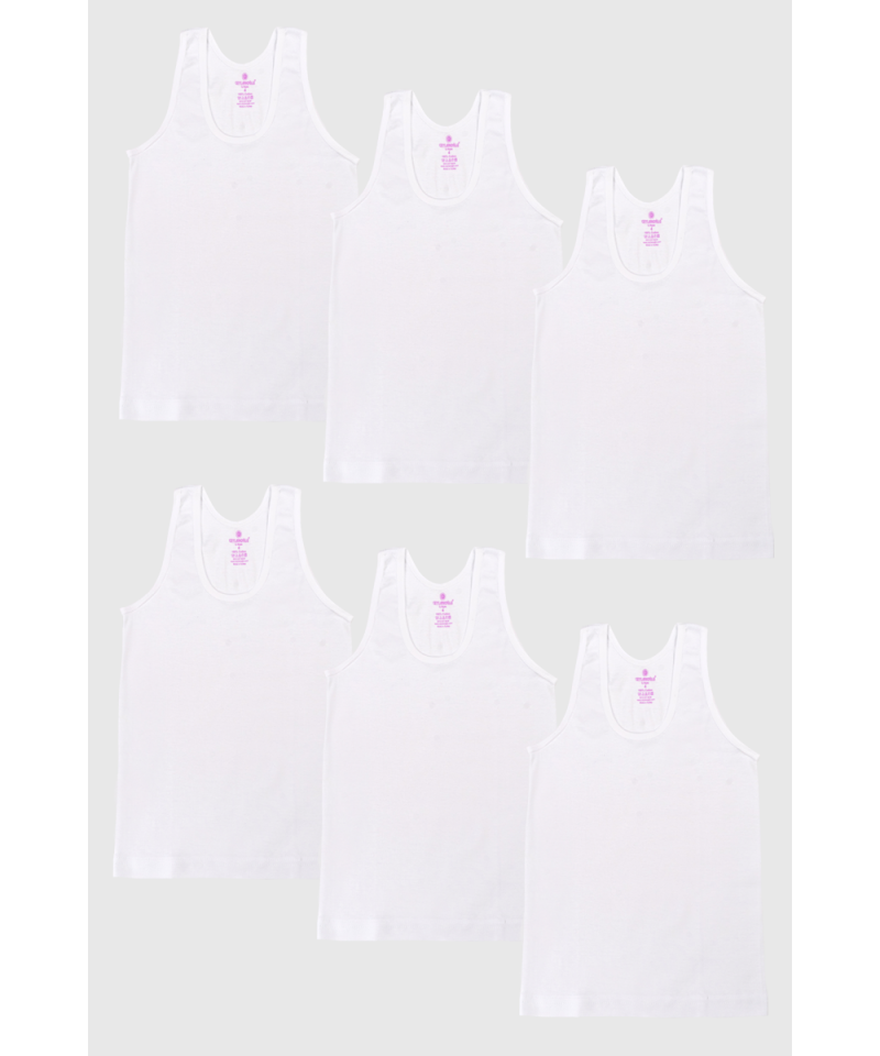 شد 6 حبة فانيلة بناتي قطن 100% صناعة تركية ماركة جيلان كود 316