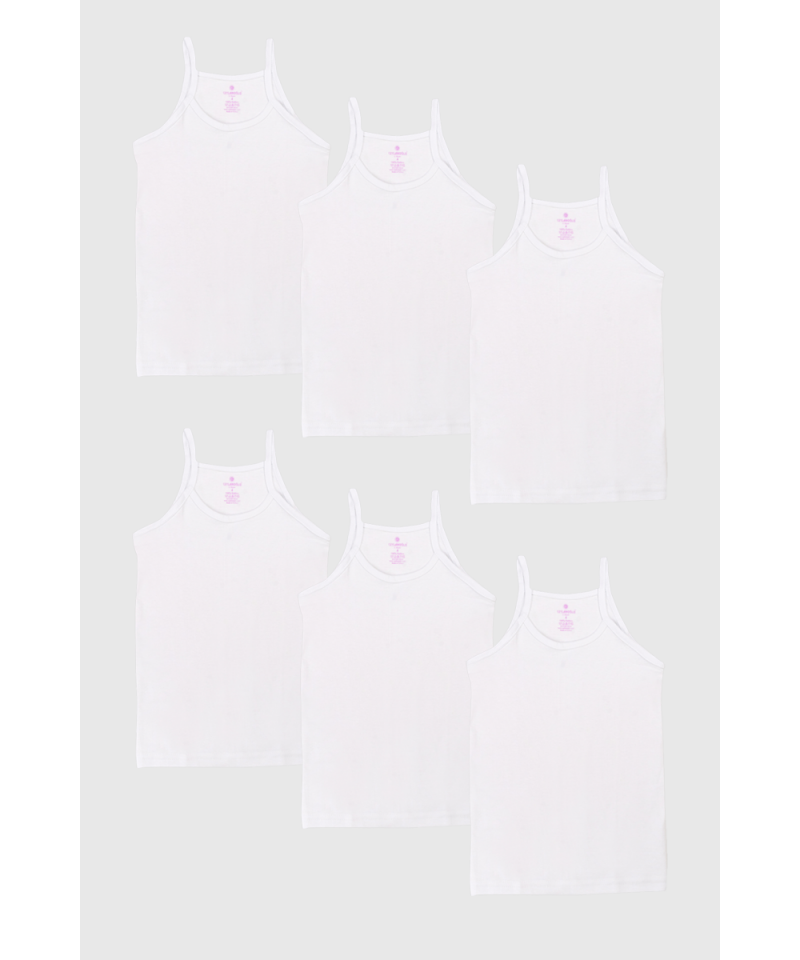 شد 6 حبة فانيلة بناتي قطن 100% صناعة تركية ماركة جيلان كود 340