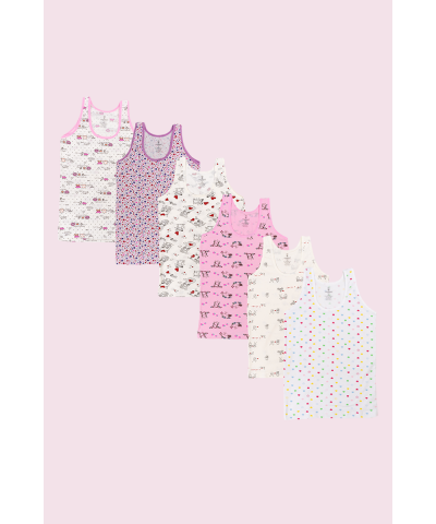 شد 6 حبة فانيلة بناتي قطن 100% مصناعة تركية ماركة جيلان كود 348