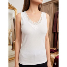 شد 6 حبة فانيلة صناعة تركية ماركة جيلان قطن 100% علاقي مع تطريز واسع ع الرقبة كود 166