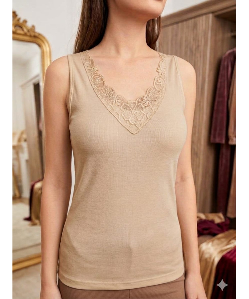 شد 6 حبة فانيلة صناعة تركية ماركة جيلان قطن 100% علاقي مع تطريز واسع ع الرقبة كود 166