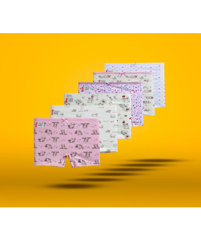 شد 6 حبة شورت بناتي قطن 100% صناعة تركية ماركة جيلان كود 344