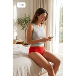 شد 6 حبة كيلوت نسائي ( هاف حفر ) قطن سميك صناعة تركية ماركة جيلان قطن 100% كود 106