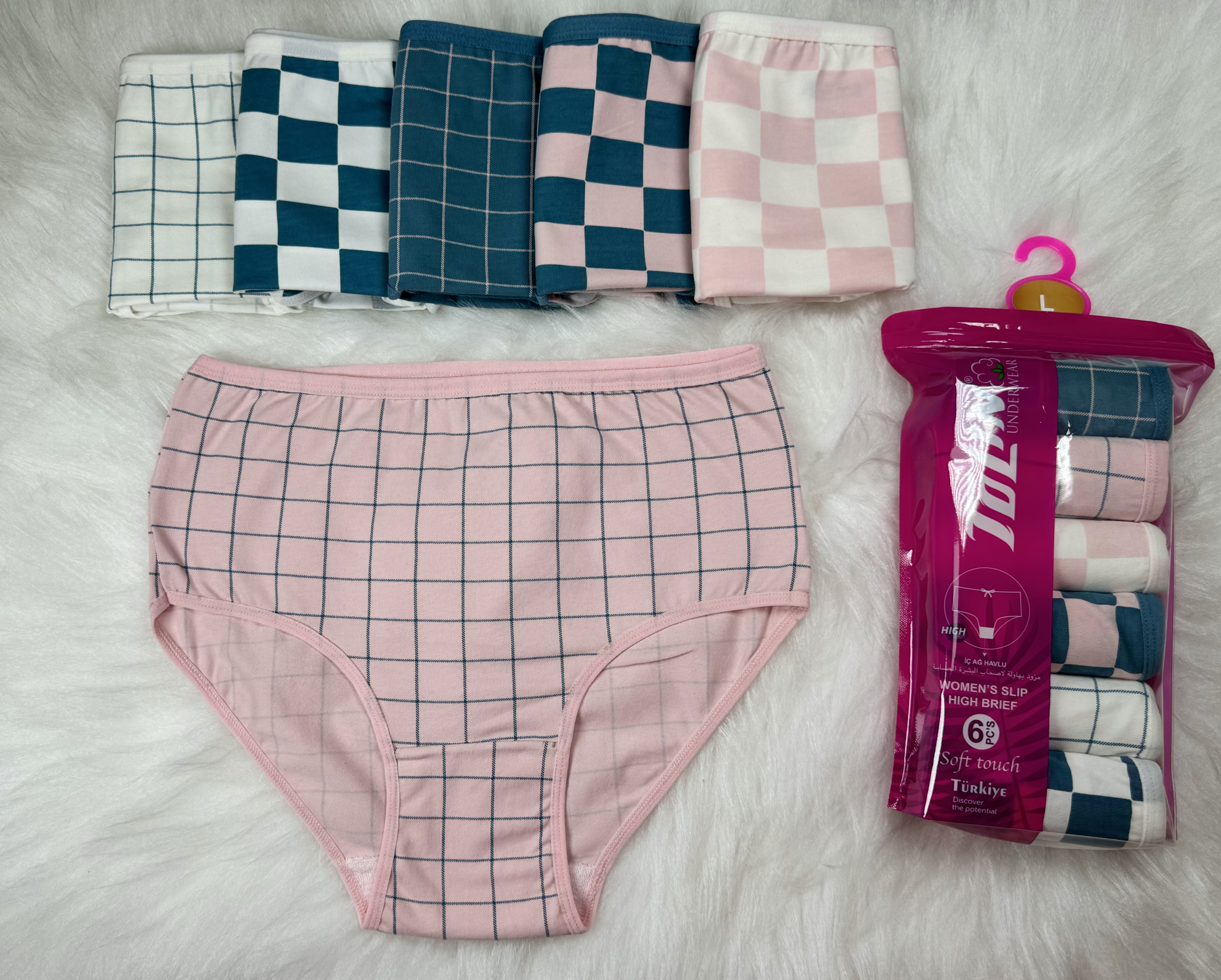 شد 6 حبة كيلوت نسائي ماركة تولين صناعة تركية قطن 100% كود 2186204