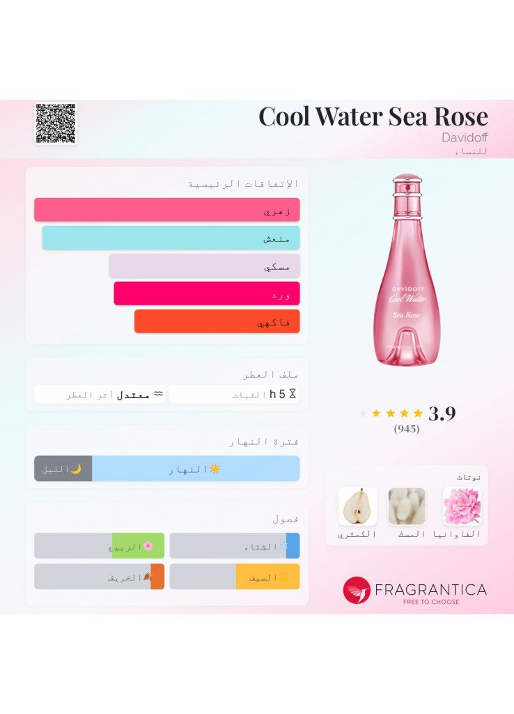 دافيدوف عطر كول ووتر سي روز للنساء - او دي تواليت |  100ml