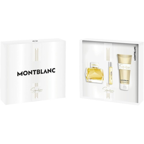 طقم مون بلان سيجنتشر أبسولو (نسائي) - أو دي بارفيوم (90 مل + لوشن جسم 100 مل + ميني 7.5 مل)