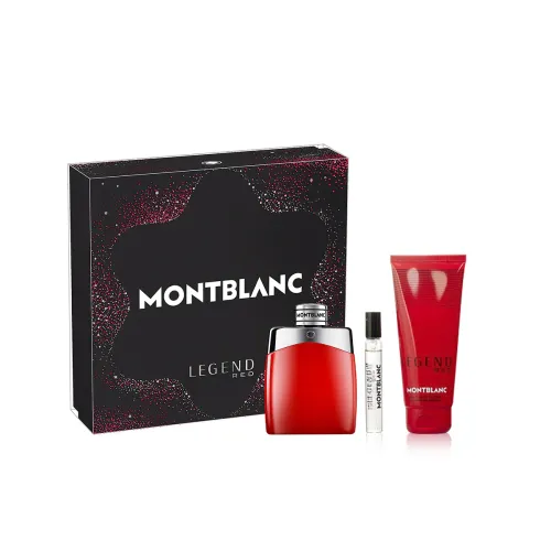 طقم مون بلان ليجند ريد للرجال او دي بارفيوم 100 + 7.5 مل + جل استحمام 100 مل علبه سوداء