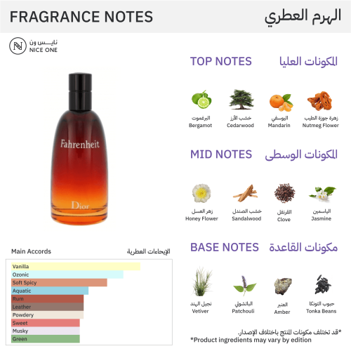 عطر فهرنهايت من ديور للرجال - او دي تواليت |  100ml