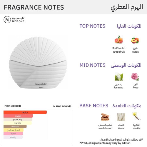 فرانك اوليفير عطر فرانك اوليفير للنساء - او دو برفيوم | 75ml فرانك اوليفير عطر فرانك اوليفير للنساء - او دو برفيوم | 75ml
