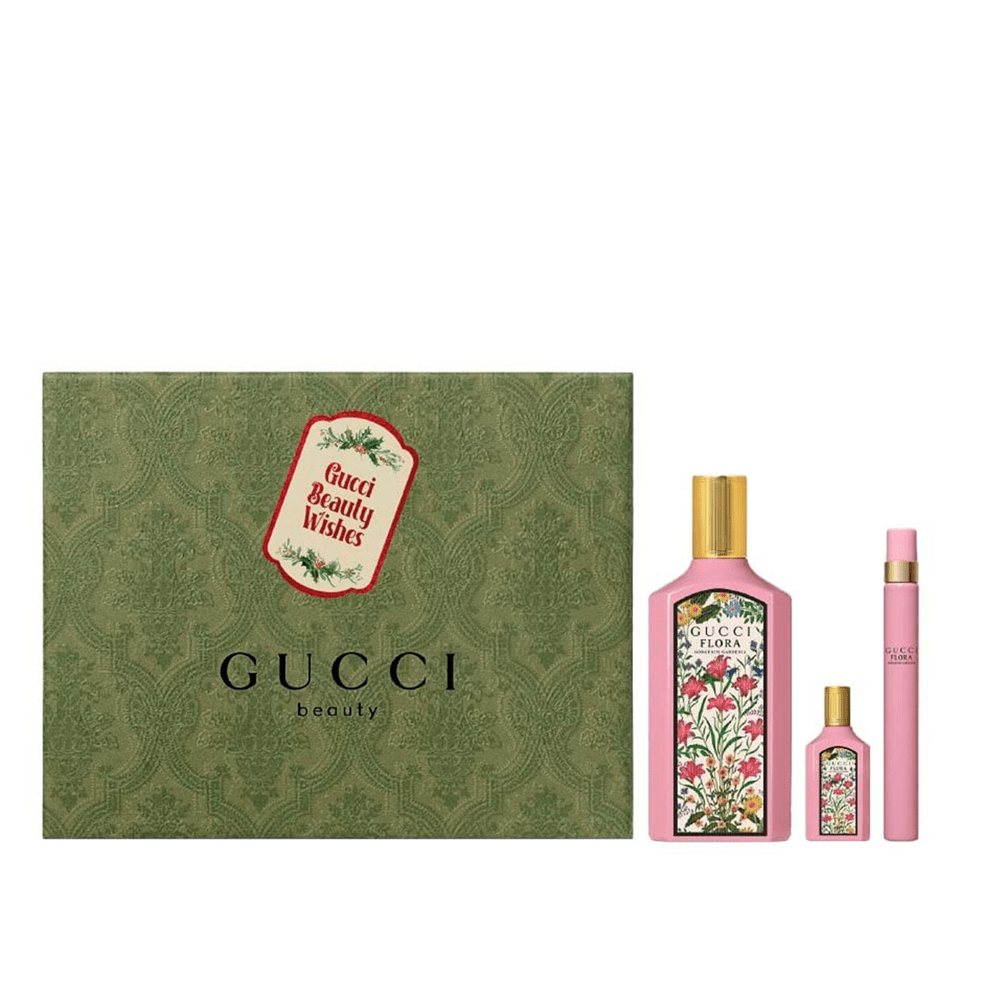 مجموعة عطر فلورا جورجيس جاردينيا من قوتشي للنساء - او دو برفيوم - 3 قطع |