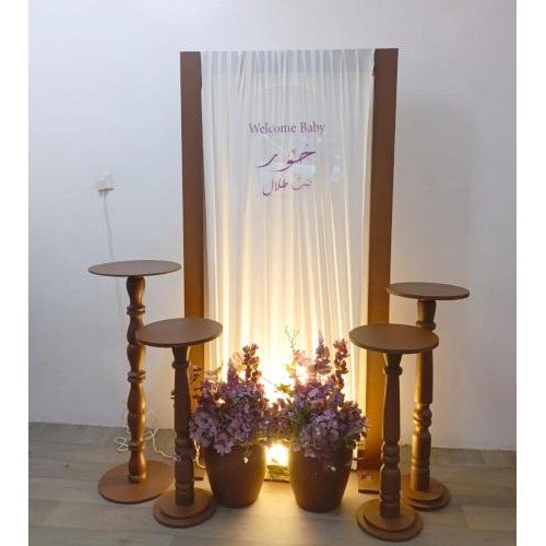 استقبال مواليد فريم بني مع3طاولات وورد