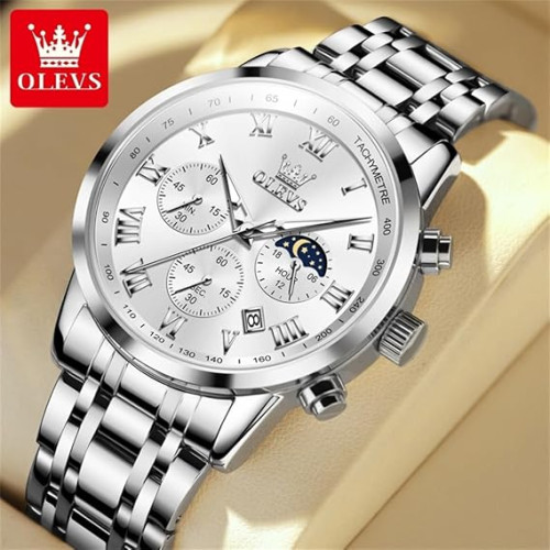 اوليفز ساعة متعددة الوظائف للرجال كرونوغراف مضيئة مقاومة للماء مع عرض التاريخ ساعات ستانلس ستيل يد كلاسيكية بمينا متعدد الألوان اوليفز ساعة متعددة الوظائف للرجال كرونوغراف مضيئة مقاومة للماء مع عرض التاريخ ساعات ستانلس ستيل يد كلاسيكية بمينا متعدد الألوان