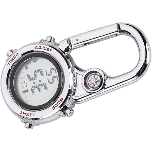 ساعة يد كوارتز للرجال والنساء من اون بابزيم وحزام للاطباء والممرضات والطهاة والمشي لمسافات طويلة والتسلق بلون فضي قرمزي ساعة يد كوارتز للرجال والنساء من اون بابزيم وحزام للاطباء والممرضات والطهاة والمشي لمسافات طويلة والتسلق بلون فضي قرمزي