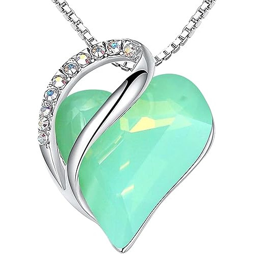 عقد بلون فضي بتعليقة بتصميم حجر الحظ على شكل قلب الحب الابدي قاس 18 + 2 انش للنساء من ليفايل، بلون فضي عقد بلون فضي بتعليقة بتصميم حجر الحظ على شكل قلب الحب الابدي قاس 18 + 2 انش للنساء من ليفايل، بلون فضي