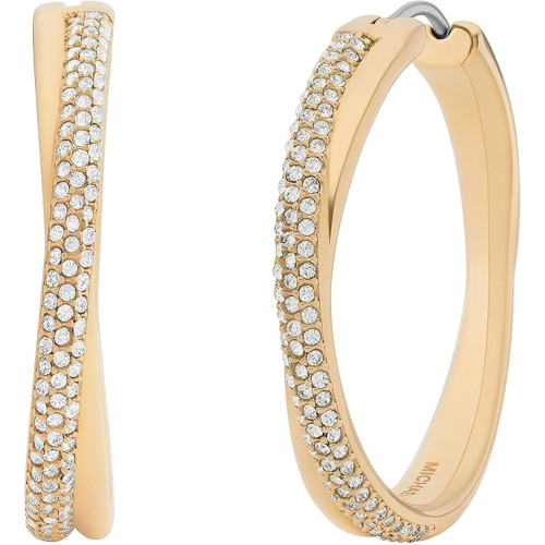 اقراط حلقية ذهبية اللون للنساء من مايكل كورس؛ هاجي للنساء؛ الستانلس ستيل؛ مجوهرات اقراط حلقية ذهبية اللون للنساء من مايكل كورس؛ هاجي للنساء؛ الستانلس ستيل؛ مجوهرات