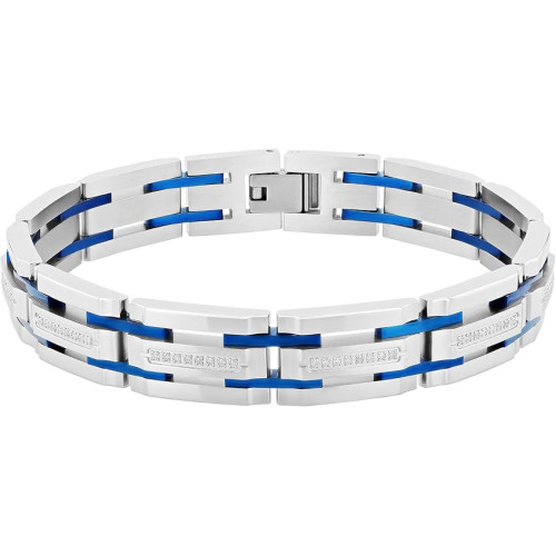 مجوهرات ستيل نيشن سوار ستانلس ستيل ازرق للرجال 8.5 بوصة اكسسوار عصري